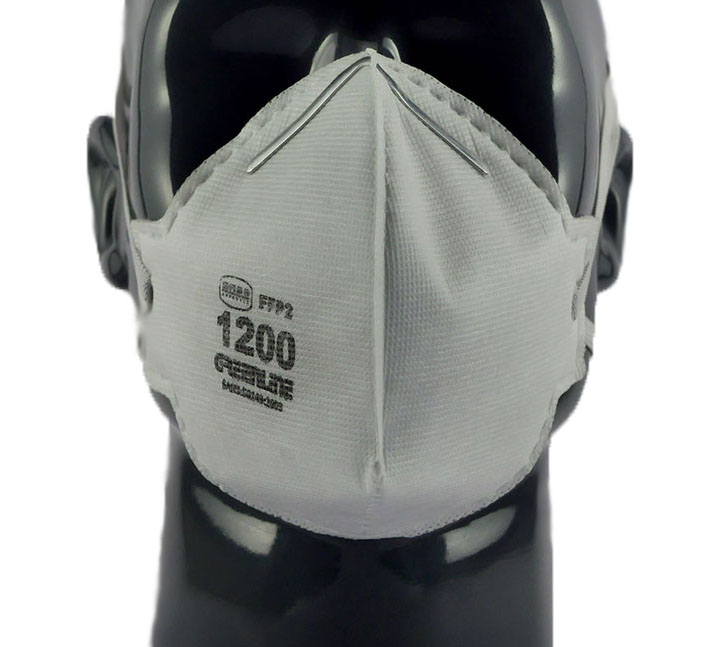 Dustmask Greenline Folded White FFP2
