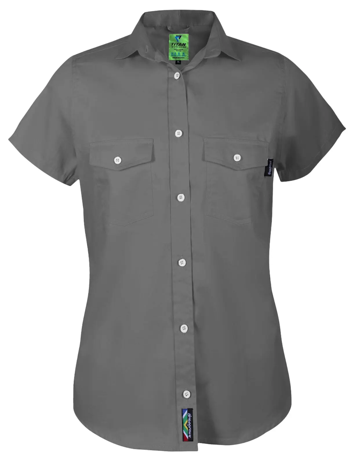 Home Grown Ladies Work Shirts Short Sleeve - Image 5