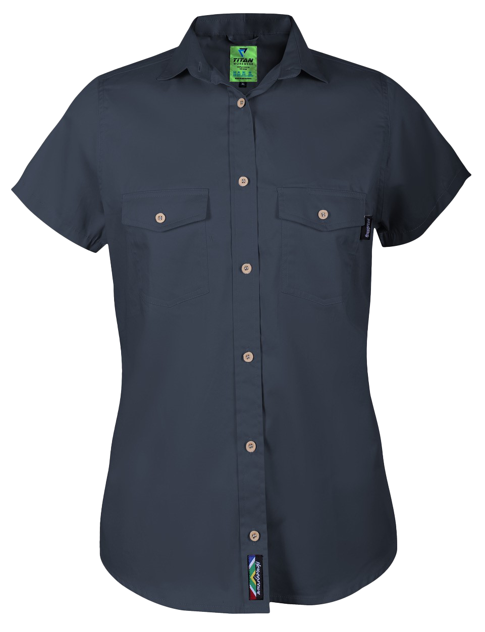 Home Grown Ladies Work Shirts Short Sleeve - Image 4