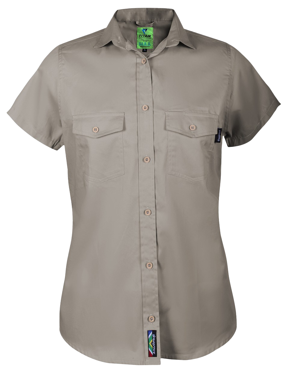 Home Grown Ladies Work Shirts Short Sleeve - Image 3